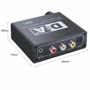 Neoteck 192KHz Skaitmeninio į Analoginį Aduio Konverteris Toslink Bendraašius L/R Toslink Bendraašius 3.5 mm Audio DAC Už Stiprintuvai Adapteris
