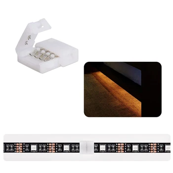 10vnt/set 10mm LED 4 PIN Juostelės Jungtis PCB Lenta Jungtis Sagtis Nr. Suvirinimo Lengva Ryšį 5050/2835 RGB Led Šviesos Juostelės