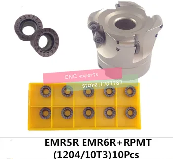 Naujas 1PCS EMR6R 50-22-4T/EMR6R 63-22-4T ir 10vnt RPMT1204 įterpti veidas malūnas malimui pjovimo cnc frezavimo įrankiai apvalūs įdėklai