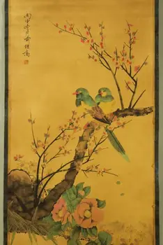 Kinija Antikos kolekcija Kaligrafijos ir tapybos Du magpies schema