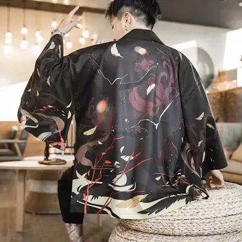 Porų palaidinė Zongke Karosas Atidaryti Dygsnio Kimono womn Japonų Kimono Megztinis Harajuku Kimono Marškinėliai Streetwear Havajų Marškinėliai
