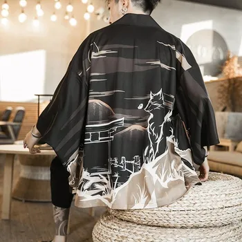 Porų palaidinė Zongke Karosas Atidaryti Dygsnio Kimono womn Japonų Kimono Megztinis Harajuku Kimono Marškinėliai Streetwear Havajų Marškinėliai