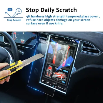 RUIYA screen protector, Suderinama su Modelio X/S 17inch 2018 2019 automobilių navigacijos ekranas grūdintas stiklas, apsauginė plėvelė