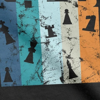Šachmatų Retro T-Shirt Vyrai Karalius ir Karalienė Jodinėjimas Ventiliatorius Žaidėjo Tėtis 60s stalo Žaidimas Derliaus Medvilnės Tees trumpomis Rankovėmis T Marškinėliai Suaugusiems