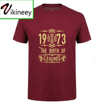 2020 m. Derliaus gimimo o Legendos 1973 marškinėliai vyrams 40 50-mečio Gimtadienio Dovana Retro Tee Mados Medvilnės Marškinėliai Topai