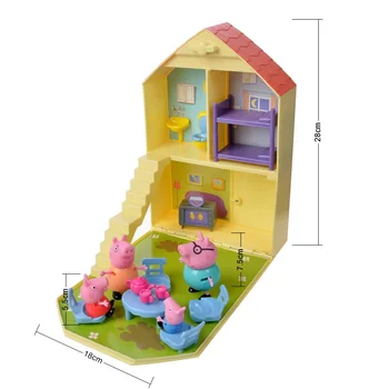 Karšto Pardavimo Peppa Pig Žaislai George 4 Asmenų Šeima Lėlės Žaisti Namuose Veiksmų Skaičius, Originalus Pelucia Anime Statulėlės Žaislas Vaikams, Dovanos