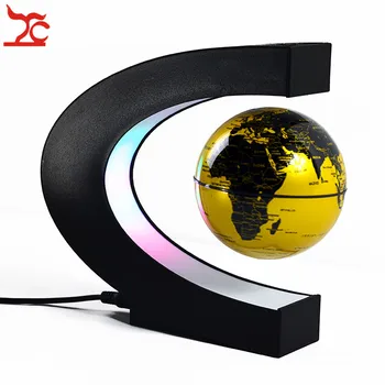 Kūrybos Desk Top Ekranas C Formos LED Pasaulio Žemėlapio Puošmena Magnetic Levitation Plūduriuojantis Pasaulyje Šviesos CI