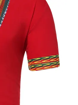 Afrikos Dashiki Marškinėliai Vyrams 2018 M. Vasaros trumpomis Rankovėmis V-Kaklo Mens marškinėliai Atsitiktinis Hip-Hop Streetwear Tradicinių Afrikos Drabužiai