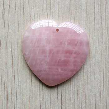 Didmeninė 4pcs/daug 2019 naujas Mados aukštos kokybės natūralaus akmens rožinė meilė širdies formos pakabučiai 50mm papuošalai padaryti nemokamai