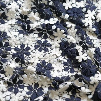 Aukštos kokybės vandenyje tirpus nėrinių audinio Hollow-out spalvų siuvinėjimo tissu Vestuvių suknelė cheongsam suknelė, sijonas medžiagos