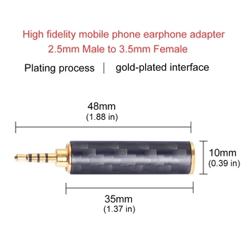 OKCSC Ausinių Kištukas 4.4 mm/3.5 mm/2.5 mm Male Adapter 2,5 mm/3.5 mm Female Subalansuotas Anglies Pluošto Ausinių 