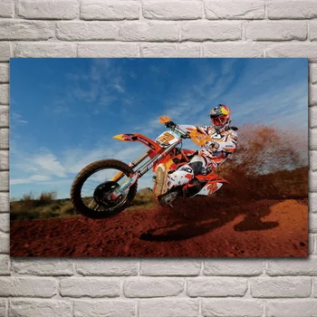 Motokroso sporto motociklų sporto dviračiu kambarį apdaila namo sienos meno dekoro medžio rėmo audinio plakatai KL269