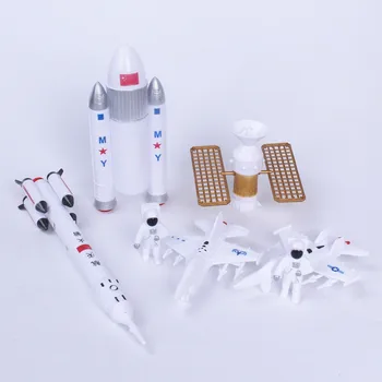7pcs/set Imituoti Kosminių Raketų Modeliavimo Duomenys Žaislų Rinkinys Žaislai Vaikams Kosminės Stoties Mini Astronautas Plokštumoje Modelis Žaislai Dovana