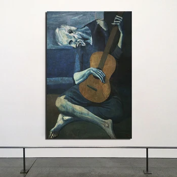 Pablo Picasso Groti Gitara Sienos Menas Drobė Minimalistinio Abstraktus Šiaurės Plakatus Spausdina Sienos Nuotraukas Kambarį Namų Dekoro