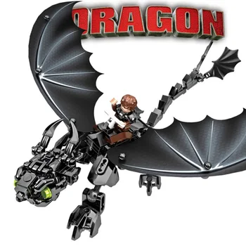 824pcs, Kaip Traukinio Jūsų Drakonas 3 lepining toothless Night Fury Šviesos Fury Dragon Statybos Blokų, Plytų, žaislai vaikams