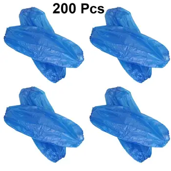 200pcs Vienkartiniai Plastikiniai Oversleeves Vandeniui Raštas Rankos Rankovėmis Apima Valymo Priemonės Mėlyna 40x22cm