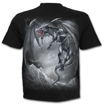 YFFUSHI Vyrų 3d marškinėliai Karšto Pardavimo Dragon Print T shirt Vasaros Cool Hip-Hop Trišakiai Plius Dydis S-5XL Karšto Pardavimo Black marškinėliai Vyrams