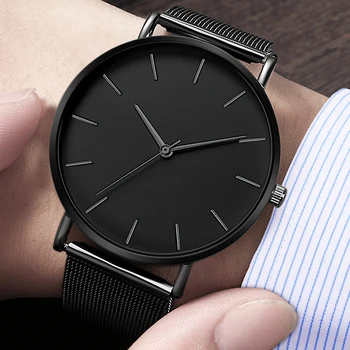 Laikrodžiai Mens 2020 Naują Ultra Plonas Laikrodžiai Elegantiškas Vyrų Verslo Nerūdijančio Plieno Tinklelio, Kvarco Žiūrėti Relogio Masculino Karšto Pardavimo Valandą