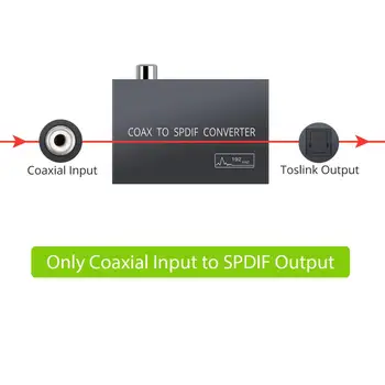 PROZOR 192KHz Įkalbinėti Bendraašius į SPDIF Toslink Konverteris Skaitmeninis Garso Adapteris su SPDIF Optinė Toslink & Coaxial Cable TV