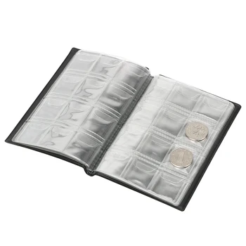 Mini Cento Moneta Saugojimo Krepšys Rinktuvas 120 Kišenės Monetas Kolekcijos Albumas 
