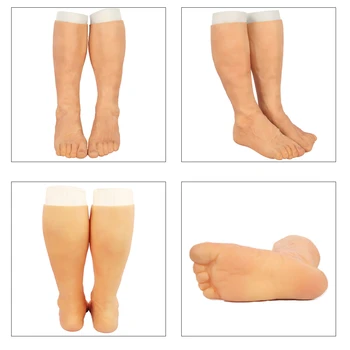 Silikono Kojos Protezas Rankovėmis Aukštos Modeliavimas Odos, Dirbtinės Silikoninės Protezai, Kojų Pėdų Legging Padengti Randus Netikrą Kojos Kojas