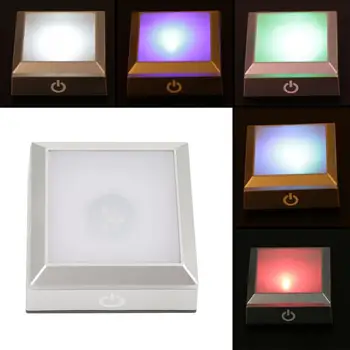 360 Laipsnių Aukštos Kokybės, Spalvinga Keturių Tipų LED Šviesos Kristalų Sukasi Bazės