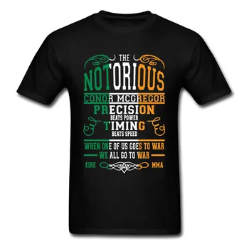 Žinomi Conor Mcgregor Marškinėliai Vyrams Raidė T-shirt Airija St. Patrick ' s Day Marškinėlius vatos Pagaliukai Juoda Tees MMA Spausdinti