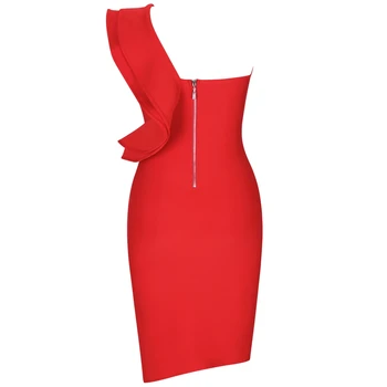 Maketina 2020 M. Moteris Vieną Petį Plius Dydžio Tvarstis Suknelė Elegantiškas Raudonas V Kaklo Tvarstis Suknelė Seksualus Šalies Plus Size Bodycon Suknelė