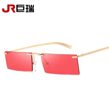 Moteriški akiniai nuo saulės 2018 produktų tendencijos mados mažas stačiakampis frameless saulės akiniai moterų rose gold oculos de sol feminino
