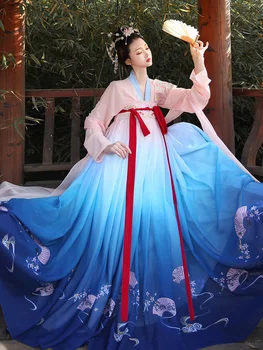 Tradicinis Kinų Senovės Elegantiškas Hanfu Suknelė Moterų Tang Dinastijos Pasakų Princesė Šokio Spektaklis Kostiumas Rytų Cosplay