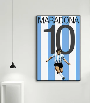 Diego Maradona Lionelis Messi Futbolo Žvaigždė Retro Drobės Plakatai Ir Spausdina Sienos Menas Namų Puošybai Tyrimą, Svetainės, Miegamojo Deco