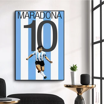 Diego Maradona Lionelis Messi Futbolo Žvaigždė Retro Drobės Plakatai Ir Spausdina Sienos Menas Namų Puošybai Tyrimą, Svetainės, Miegamojo Deco
