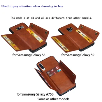 Kortelės Piniginės A10 A50 Telefono dėklas Samsung Galaxy S10 S9 S8 Pastaba 10 9 Plius S10e A20S A20 A30 A40 A70 M10 M20 M30 A90 5G Dangtis