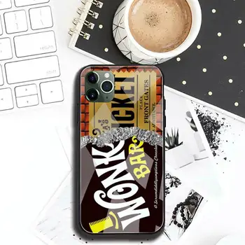 Willy Wonka Su Aukso Bilietų Chocolat Telefono dėklas Grūdintas Stiklas iPhone 12 pro max mini 11 Pro XR XS MAX 8 X 7 6S 6 Plus SE