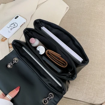 Vientisos spalvos oda petį krepšys 2019 naujas ponios grandinės rankinių mados atsitiktinis pirkinių krepšys multi-layer voko maišelį