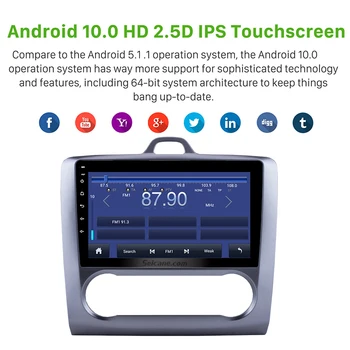 Seicane 2 DIN 9 Colių Android 10.0 DSP GPS Navigacija, Touchscreen, Quad-core Automobilio Radijo 2004 m. 2005 m 2006-2011 M. Ford Focus Exi NE