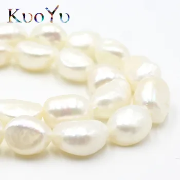 10-11mm Gamtos Nereguliarus Baltos spalvos Gėlavandenių Perlų Prarasti Tarpiklis Karoliukų, Skirta 