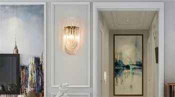 Modernus, skaidraus stiklo vamzdis sienos lempos šviesos sconce viešbučio fojė, vonios, miegamojo lovos aukso sienų apšvietimo lempos namo apšvietimas