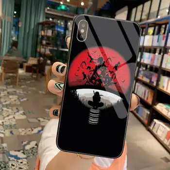 Naruto Uchiha Sasuke Itachi Akatsuki Kakashi Telefono dėklas Grūdintas Stiklas iPhone 11 Pro XR XS MAX 8 X 7 6S 6 Plus SE 2020 atveju