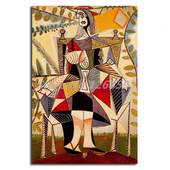 Sėdi Moteris Sodo Pablo Picasso Drobės Tapybos Spausdinti Miegamasis Namų Dekoro Modernios Sienos Meno Aliejaus Tapybai Plakato Sistema