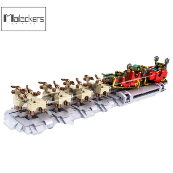 Mailackers Idėjų Kalėdų Nustatyti, Žiemos, Santa Claus Duomenys Pasivažinėjimas Blokai Kūrėjas Ekspertų Kalėdų Dovana Plytas, Vaikams, Žaislai