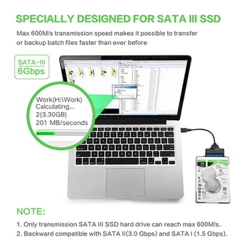 USB3.0 Ratai Lengvai Kabelis SATA Ruožtu Perdavimo USB Adapterį 7+15pin 2.5 Colio SSD Kietąjį Diską Plėtra Kabelis Plečia Jungtis