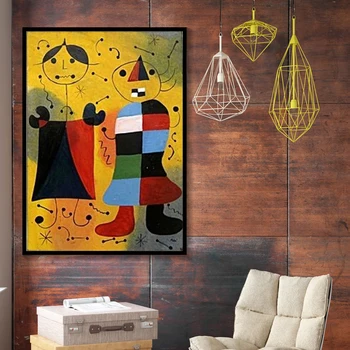 Garsaus Joan Miro Abstrakčius Akvarelės Paveikslai Tapyba Plakatai ir Spausdina Sienos Meno nuotrauką kambarį Namo Apdaila Cuadros
