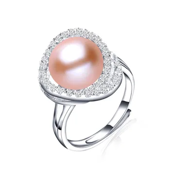 2020 naujas mados juoda perlų žiedas aukštos kokybės gėlavandenių perlų papuošalai moterims, motinos diena dovana 925 sidabro cirkonis žiedas