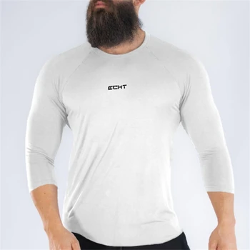 Vyrai Quick Dry Susiuvimo mados Vyrų Naudotis Atsitiktinis Marškinėliai Veikia Marškinėliai Fitneso Stora Spausdinimo laisvalaikio Salėse Sportinę VIRŠŲ