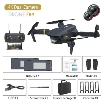 F98 WiFi Drone 4K/1080P/720P HD Dual Camera Aukštis Hold Režimu, Sulankstomas RC Drone Quadcopter RTF Žaislai FPV Drone Žaislai Vaikams