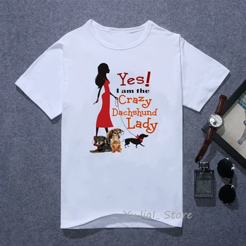 Moterų juokingi grafikos t shirts mielas crazy takso/bulldog/Čihuahua šunų lady marškinėlius šunų mylėtojas dovana moters t-shirt tumblr drabužiai