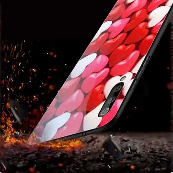 Širdies Formos Meilės Atveju Xiaomi Redmi Pastaba 8 9 7 6 Pro 8T K20 K30 Mi Pastaba 10 9 T 8 Pro SE A3 A2 Lite 6X F1 Grūdintas Stiklas Atgal