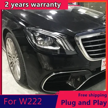Automobilio Stilius BENZ W222 Žibintai-2019 S350 S400 W222 LED Žibintai DRL Hid Bi Xenon Auto priekinis žibintas Priedai