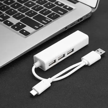 USB 2.0 Hub Tipas-c Tinklo plokštė OTG USB Šakotuvai C Tipo su Rj45 Lan Adapteris Gigabit Ethernet USB Skirstytuvo 